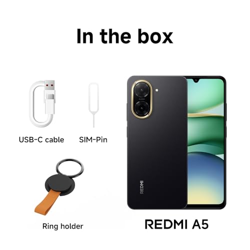 XIAOMI Redmi A5 Smartphone – 4GB+128GB, 6.52" HD+ Display, 5000mAh Battery, Android 13 Go Edition, Dual SIM – Black - Image 4