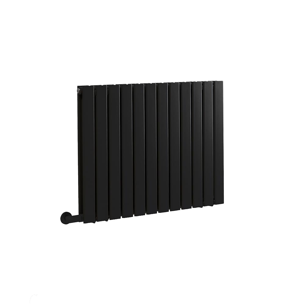 Milano Black 635 X 840Mm Electric Horizontal (Double Panel) Designer Radiator With Cable Cover - X Ecoso