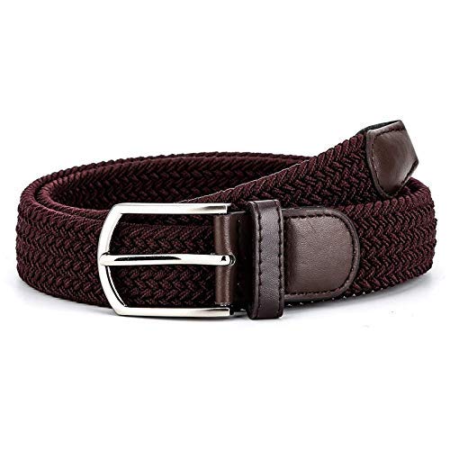 Stretchable Braided Cotton Belt for Men and Women,Fexible Unisex Belt Elastic Woven Canvas Fabric Premium Stretch Material Blend for Fit on Upto 34 Size (Brown-Belt-RN137)-image-5