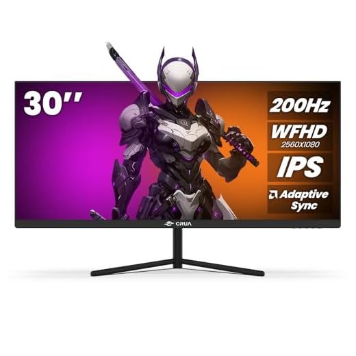 CRUA 30-inch Gaming Monitor 200HZ, 21:9 WFHD(2560X1080P) Ultrawide Computer Monitor, IPS Screen,100% sRGB, PIP/PBP, HDMI 2.0 & Displayport 1.4,Support FreeSync,Wall Mountable/Tilt Adjustable- Black
