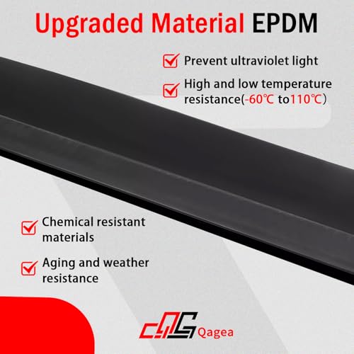 Qagea 018-546 RV Slide Out Clip Rubber Seal Weather Stripping with 2 Wiper is Suitable for RV Camper Door Window Channel (35 Ft)