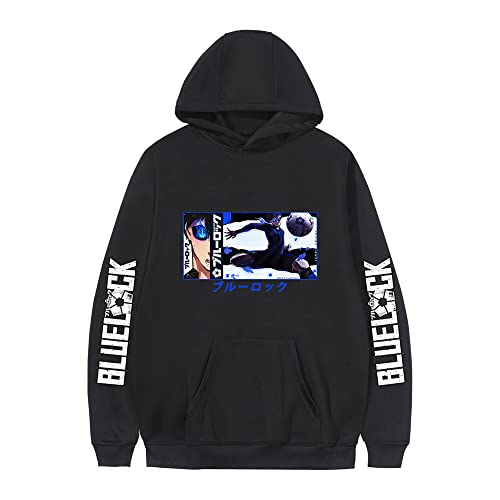 CSOCKS Anime Blue Lock Hoodie Yoichi Isagi Graphics Long Sleeve Hooded Sweatshirts Pullover for Teens Adults