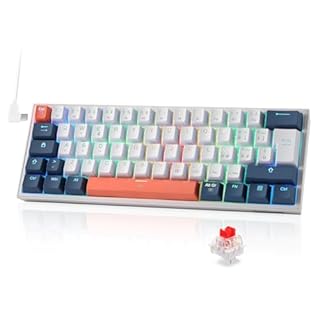 Redragon K617 Fizz 60% Wired RGB Tastiera Gaming, 62 Tasti Hot-Swap, Tastiera Meccanica Compatta con Interruttori Rossi Lineari, Supporto per Driver/Software Professionale, Layout Italiano QWERTY