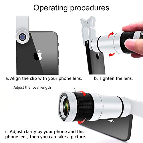 Raptas (*Buy 1 GET 2*) 14X Zoom Mobile Telescope Camera Lens Kit Blur Blackground for Phones and Dual Driver Stereo Sound 4D Earphones with 3.5mm Jack for All Smartphones