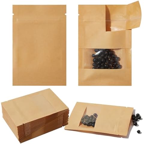 Homtable 100 Pieces Small Coin Envelopes Seed Bags 3x4 Mini Parts Small Storage Pouches Envelopes Brown for Garden, Office or Wedding Gift Packaging (Brown, 3.15×4.73 inches) Cover