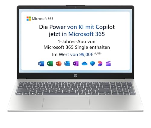 HP Laptop | 15,6' FHD Display | Intel N100 | 4 GB DDR4 RAM | 128 GB UFS | Intel UHD Graphics | Microsoft 365 Single (1 Jahr)...