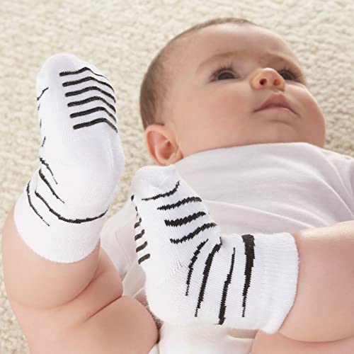 Baby Aspen Sock Safari Baby Socks Set 0-6 Months - Adorable Newborn Baby Boy Socks with Grips, Gender Neutral Infant Socks Gift Set, Baby Shower Gifts, Cute Newborn Essentials