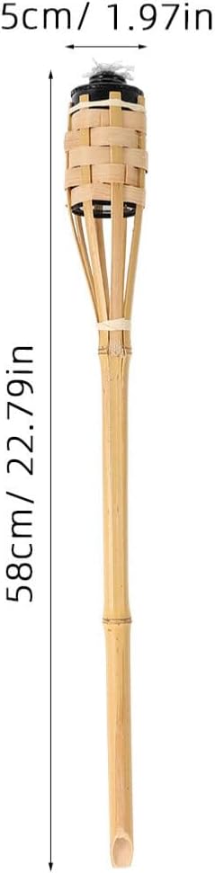 OSALADI 2pcs Handheld Bamboo Torch Durable Outdoor Oil Torch for Backyard Decor for Festivals and Garden Lighting Easy to Install for Patios and Yards