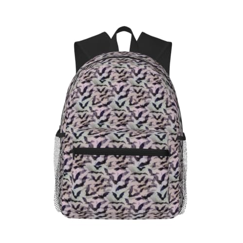 Sac à dos motif chauve-souris unisexe léger pour gym et randonnée