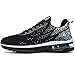 Produktbild M MAGPER Herren Air Laufschuhe Sportschuhe mit Dämpfung Turnschuhe Leicht Atmungsaktiv Tennis Jogging Walking Sneakers - Schwarz - 43EU