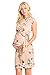 My Bump Side Bow Tie Pattern Cap Sleeve Maternity Dress (Medium, Blush Flower)