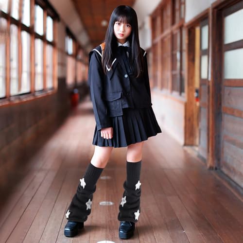 Image of Junely 2 Pairs Leg Warmers for Women Kawaii Leg Warmer Cute Legwarmers Japanese Socks Halloween Goth Emo Gyaru Accessories