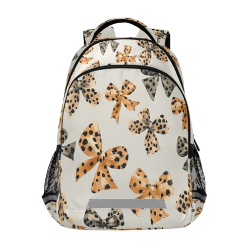 Leopard Print Bows Pattern Backpacks for Kids School Bag Student Backpack Bookbag For Boys Girls Casual Bag