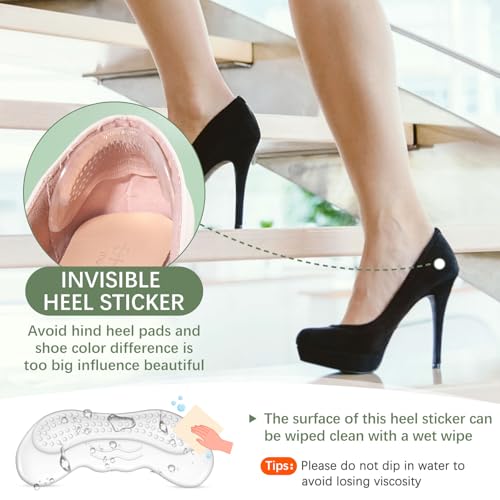 Image of Heel Pads for Shoes that are Too Big: Heel Protectors for Loose Shoes - Stop Heel Pain - Heel Blisters(4 Pairs)