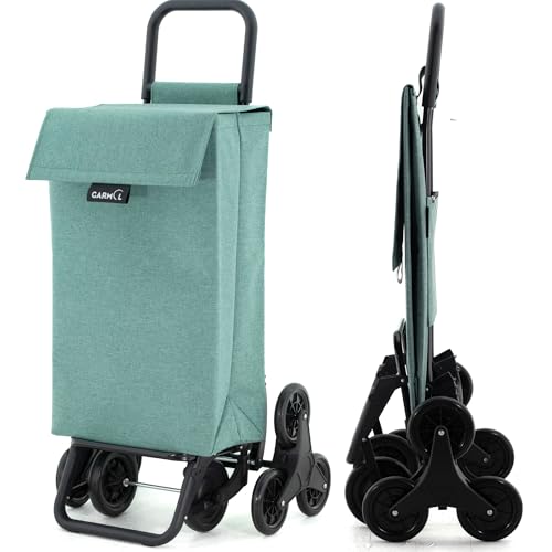 GARMOL Carro de la Compra Plegable 48 Litros | Carro de la Compra 8 Ruedas Gran Capacidad | Carrito Compra Plegable Color Verde