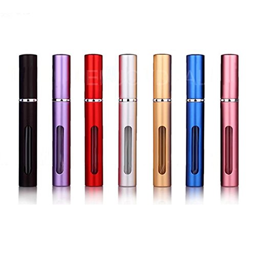 Enjoydeal 6pcs Ladies Mini Portable high-end Metal Perfume Spray Bottles Graceful Hollow shaped for Traveling