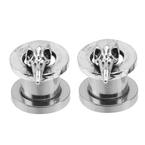 CALLARON 2 Piezas aurícula de cabeza de pájaro 3d calzador colgante Cajero automático ojal piercing oreja piercing para oreja piercings en la aurícula accesorios para perforar orejas Silver