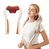 BeSokar Massaggiatore per collo e spalle, massaggiatore Shiatsu 4D in tessuto profondo, per spalle, gambe, muscoli, sollievo dal dolore