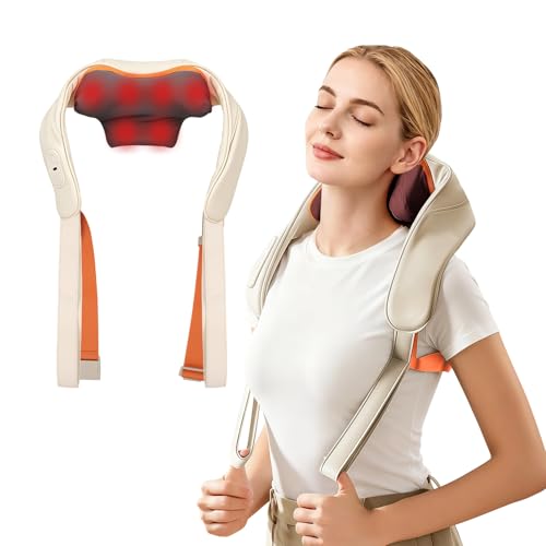 BeSokar Nackenmassagegerät, Schultermssage, kalbelos Shiatsu Massagegerät 4D-Massage von tiefem Gewebe, für Schulter, Bein, Körper Muskel Schmerzlinderung