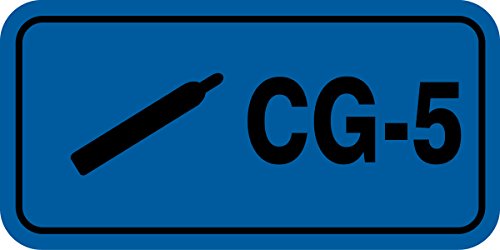 CG-5 Compressed Gas étiquette adhésive Dura-Vinyl bleu noir 3x1.5