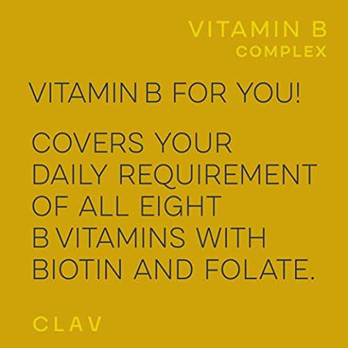 Vitamin B Complex Vegan Certified | High Strength - All 8 B Vitamins + Co-Factors | 120 Capsules for 120 Days | Vit B1, B2, B3, B5, B6, B12, Biotin & Folic Acid + Myo-Inositol + Choline | High Potency