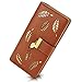 Women's Long Leather Card Holder Purse Zipper Buckle Elegant Clutch Wallet (Brown)
