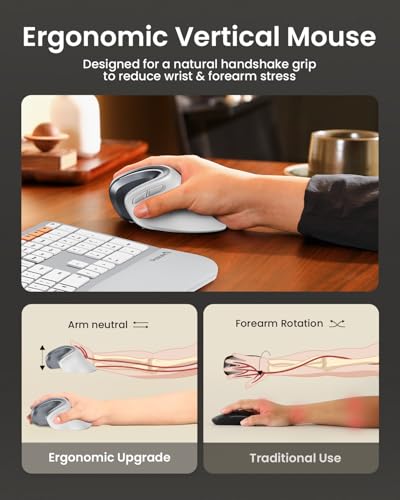 ProtoArc EM11 NL Kabellos Bluetooth5.0 Ergonomische Vertikale Maus – Ansicht 4