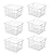 Freezer Basket Organizer, Refrigerator Metal Wire Storage Divider, Household Container Bins with Handles for Kitchen, Pantry, Cabinet, Closets - Pearl White (6, 11in x 10in x 5.5in)