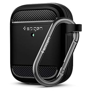 Spigen Rugged Armor Ontworpen voor Apple Airpods Case 1 & 2 Hoesje [Front LED Visible] – Matzwart