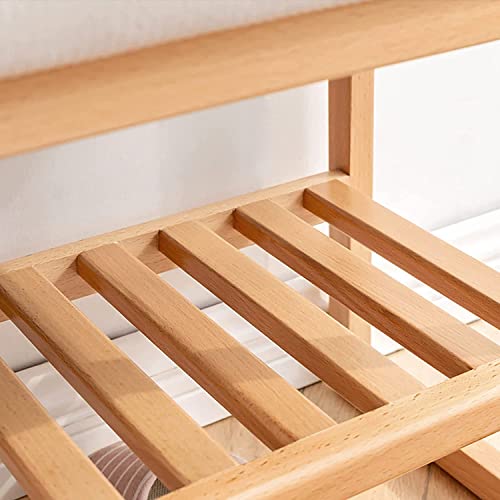 Banc d'entrée moderne en bois avec grand meuble à chaussures intégré