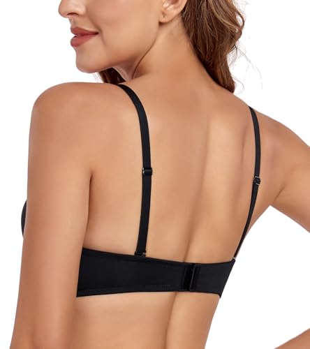 Image of Lemorosy Women's Deep V Plunge Red Carpet Convertible Push Up Bra -Low Cut Sexy U Shaped with Light Padded