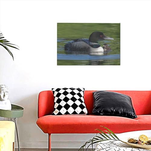 Toile murale loon oiseau moderne tableau deco maison 45 cm - 5