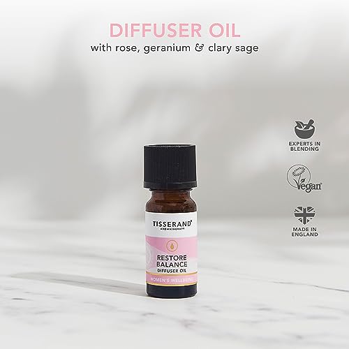 Tisserand Aromatherapy Restore Balance Diffuser Oil Perimenopause, Menopause and Menstruation Support for Women Rose, Clary Sage and Geranium 100 Percent Natural Essential Oils - 9ml - Image 5