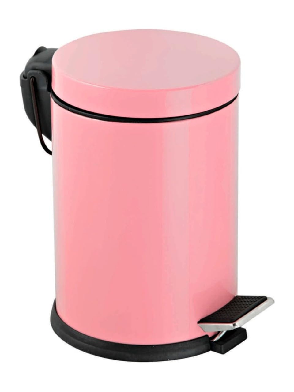 Eko Serisi 3 Litre Hacimli Paslanmaz Banyo-Mutfak Pedallı Çöp Kovası Pembe