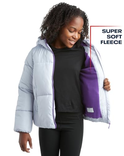 Veste Fille The Children's Place - Doublée Polaire Argentée - Taille 10-12 Ans - Occasion Très Bon état