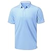 YAMXDM Golf Shirts for Men – Moisture Wicking Short Sleeve Performance Sport Casual Striped Collared Mens Polo Shirt