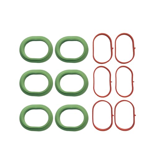 Image of Intake Manifold Upper and Lower Gasket Set Compatible with Mercedes-Benz C350 ML350 C300 E400 GlE350 GLK350 SLK350 2012-2018, Replace 2761410180 2761410080