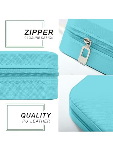 Image of Cortina Toiletry Bag | Luxury Cute Travel Make Up Hanging Wash Bag | Cosmetic Waterproof Hanging Toiletries Bags | Personalised with Pearl Zipper - Blue