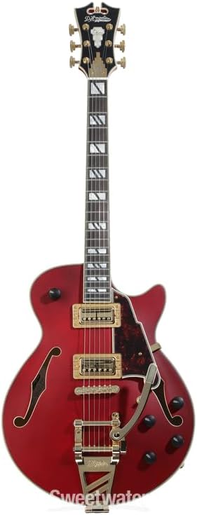 D'Angelico Deluxe Bob Weir 3 Semi-hollowbody Electric Guitar - Satin Trans Wine