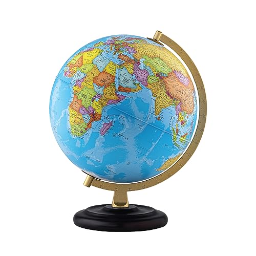 Waypoint Geographic Navigator Plus Globe, 12" Blue Ocean-Style World Globe, Up-to-Date Reference Globe for Home and Office Decor, 16“ H x 13.5“ W x 12“ D