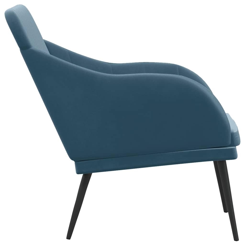 Ławka do siedzenia, niebieska, aksamit, 110 x 76 x 80 cm, tapicerowana, z metalowym stelażem, ławka do salonu, tapicerowana, do jadalni, na korytarz, taras