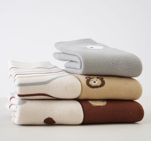 Belsmi Thick Baby Socks Kids Ankle Toddler Crew Socks with Grips Long Tube Stocking Warm Cotton Winter Socks3