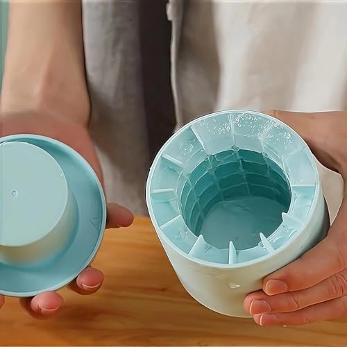 Molde de hielo cilíndrico de silicona azul 60 piezas miniatura 3
