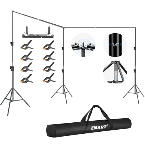 EMART Photo Video Studio 20 ft Wide 10 ft Tall Adjustable Heavy Duty Photography Backdrop Stand,...