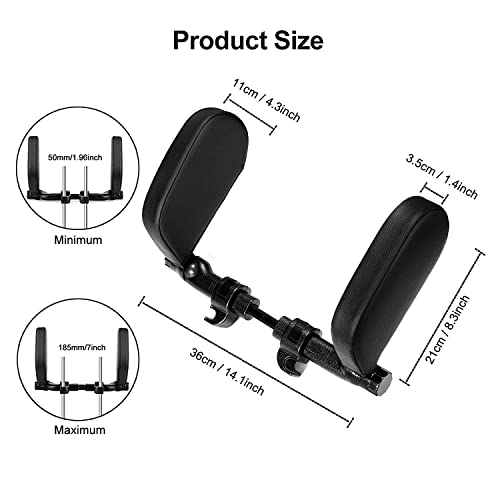 Image of HOLD UP Car Headrest Pillow, Road Pal Headrest, Adjustable Car Seat Head Neck Support, U Shaped Car Sleeping Pillow for Kids & Adults (Black)