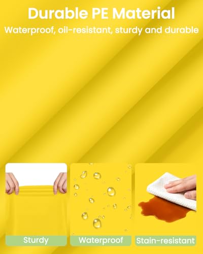 Image of LANLISA 4 Pack Yellow Plastic Table Cloths Disposable, 54 x 108 Inch