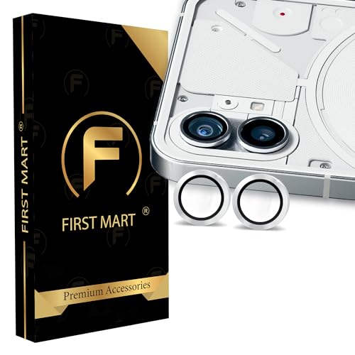 Image of FIRST MART Camera Lens Protector for Nothing Phone 1, Premium Tempered Glass Camera Lens Protector Ring Cover Fit Case Friendlly, Anti Scratch, Silver