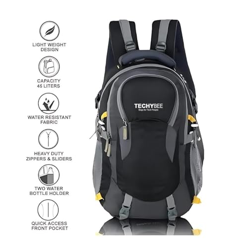 Image of Large 50L Laptop Backpack with Shoe Compartment, Rain Cover, Waterproof Travel Rucksack for Men & Women