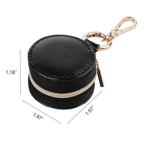Image of Jewelry Ring Holder Keychain Small Portable Travel Sports Case, Black