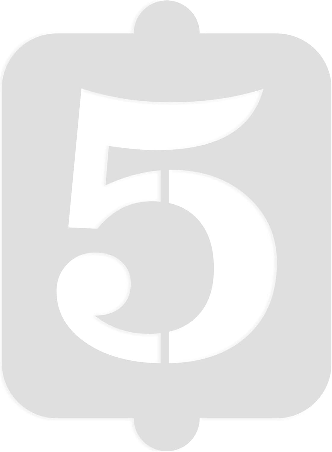 Algon Birthday Cake Stencil White Number 5